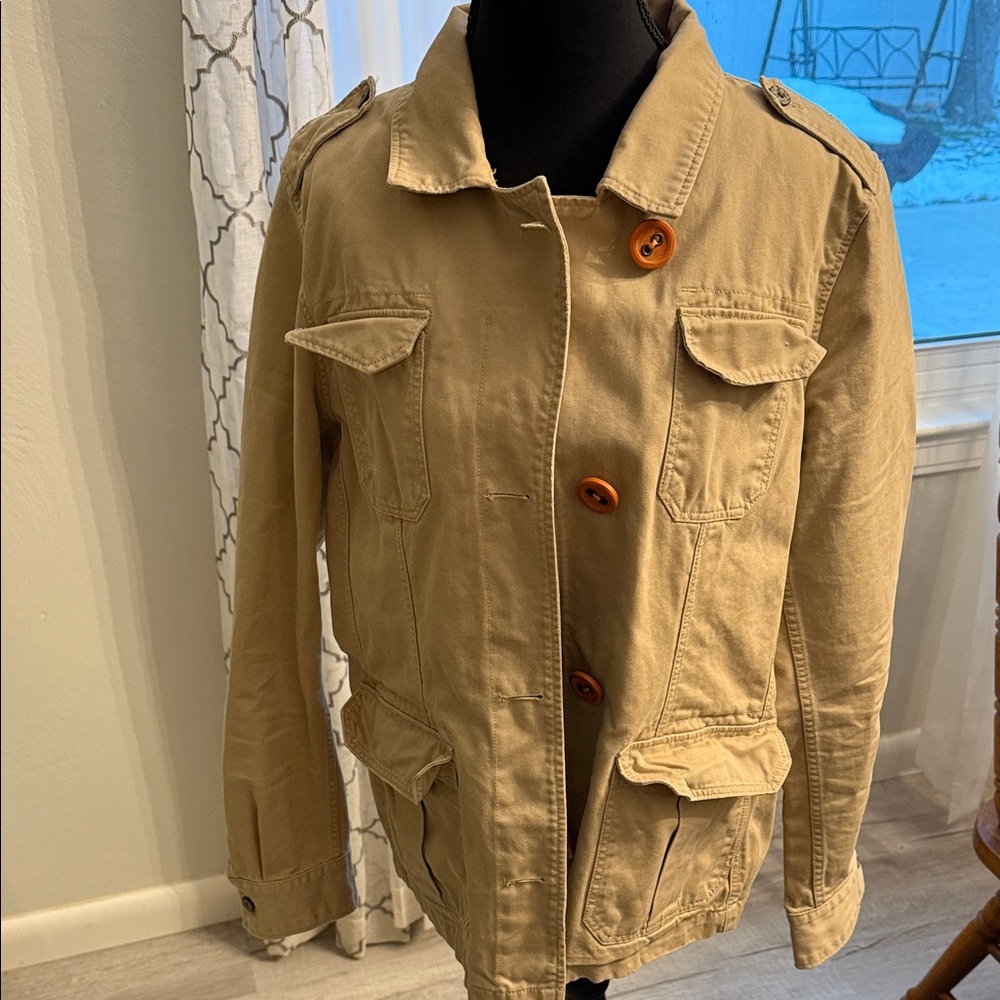 Old Navy Tan Utility Jacket with Button Front